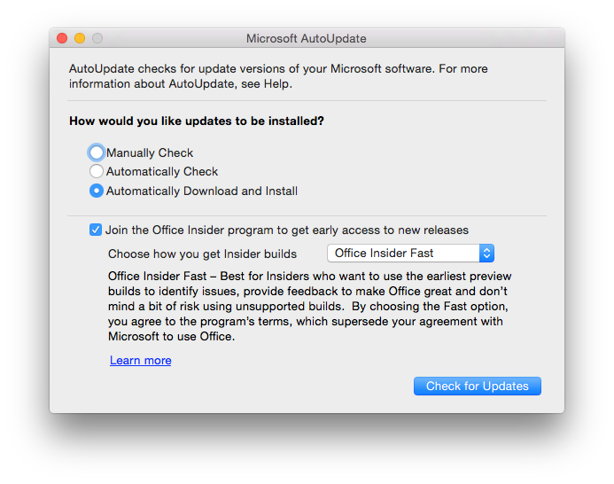 Outlook for Mac Preview after install