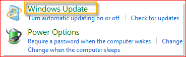 Select Start > Control Panel > System and Security > Windows Update.