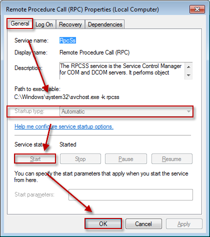 Now check whether Security Center can be started. If not, start the Remote Procedure Call(RPC) and Windows Management Instrumentation services by using the steps provided above.