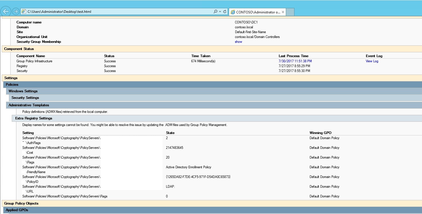 CEP GPO issue
