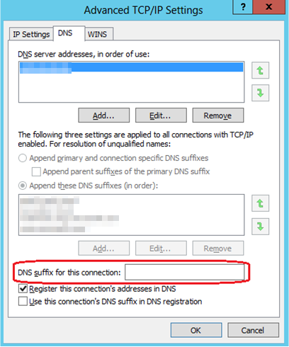 Advanced TCPIP Settings