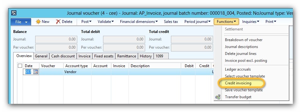 This image shows you how to differ TD01 and TD05 document types by using the Credit invoicing functionality.