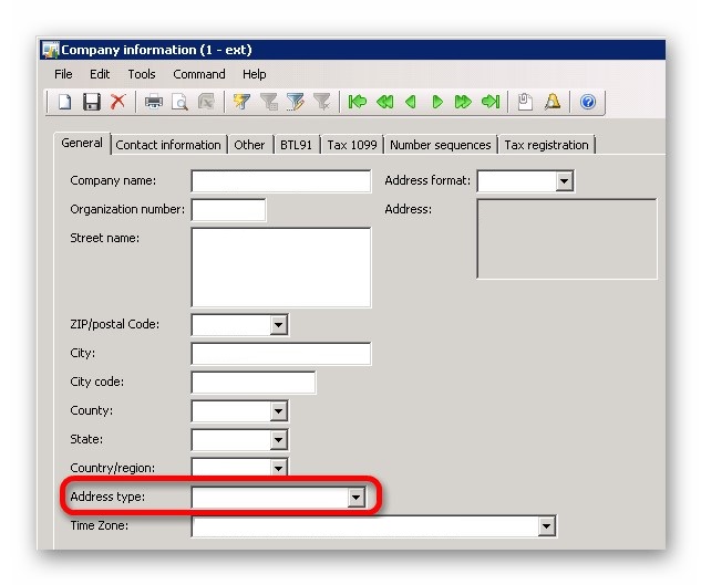 This image shows you how to fill an address purpose for a company.