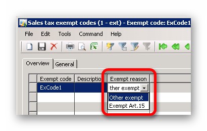 This image shows you how to identify tax transactions with different exemption reasons.