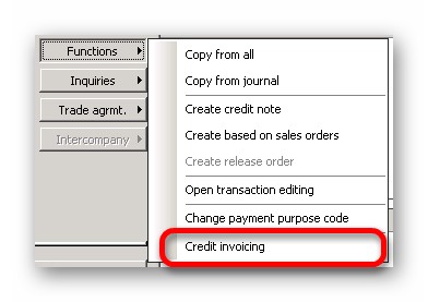 This image shows you how to differ TD01 and TD05 document types by using the Credit invoicing functionality.