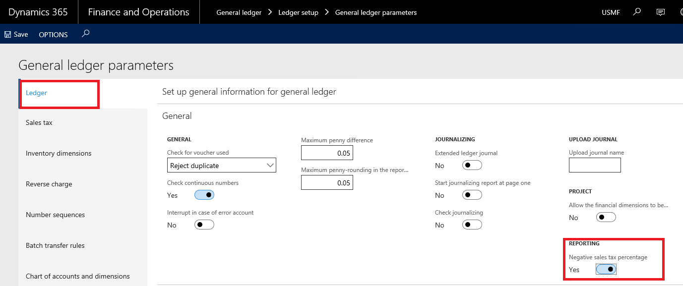 This image shows you how to exclude negative Sales tax percentage from SII register.