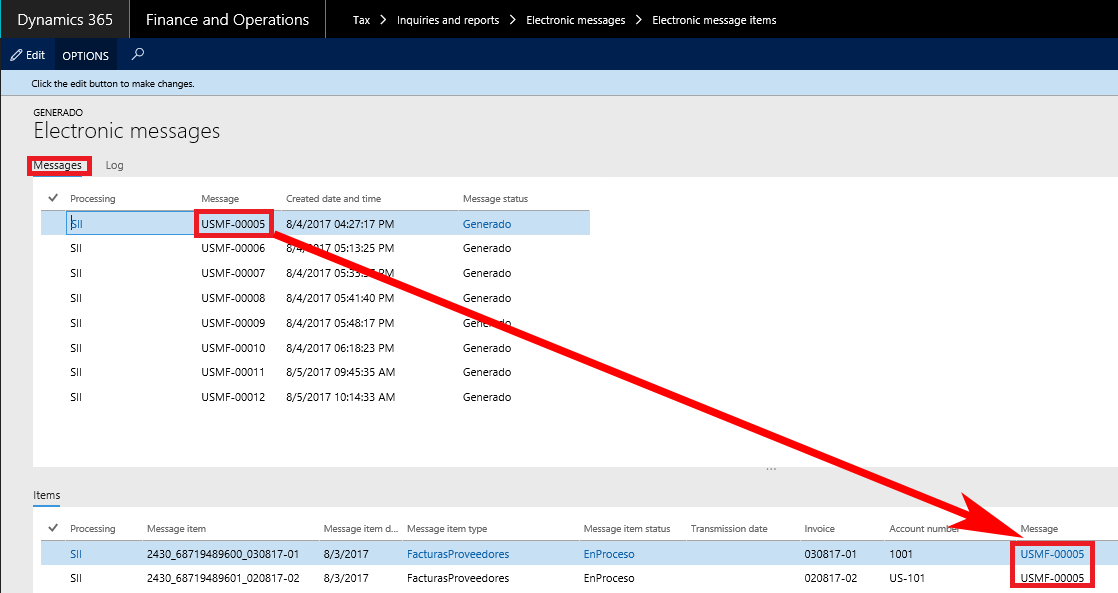 This image shows you how to overview log of all message statuses.