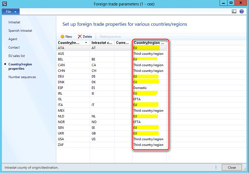 This image shows how to identify an invoice as intra-community.