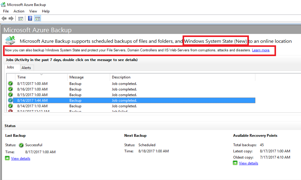 4041236_Azure Backup screen