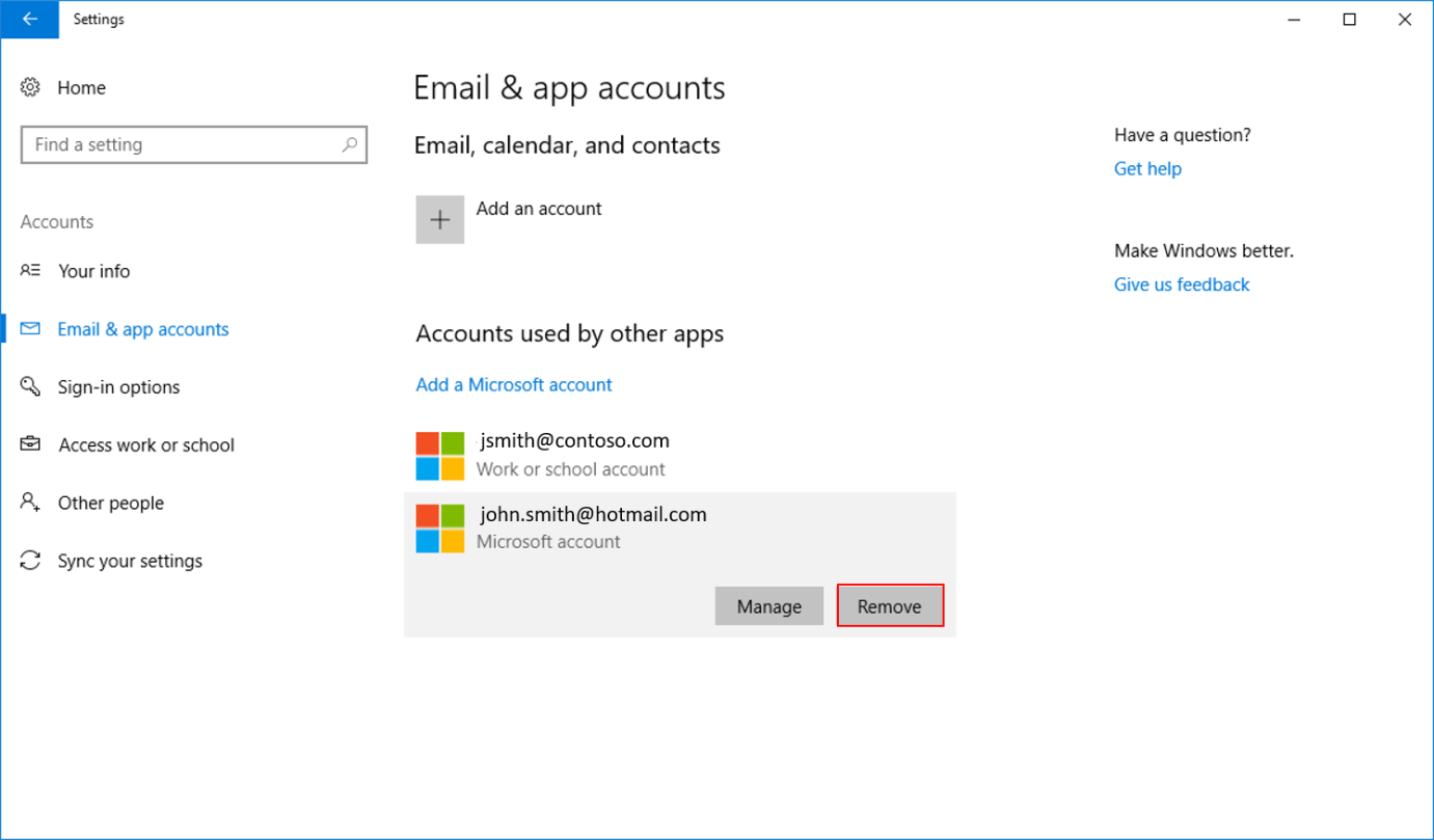Remove connected account