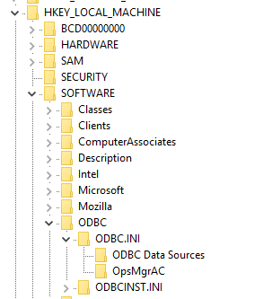 ODBC.INI subkey