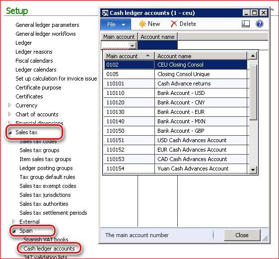 This image shows you how to setup main accounts.