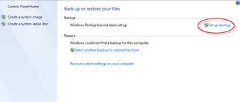 Set up backup