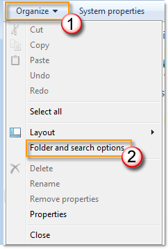 Folder and Search Options