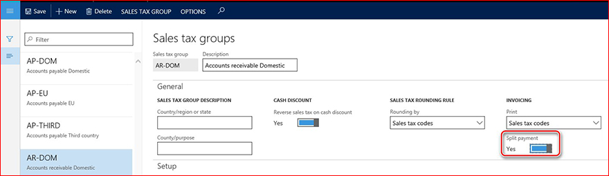 This image shows how to enable the Split payment parameter.