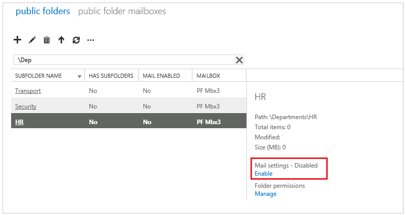 Enable mail settings