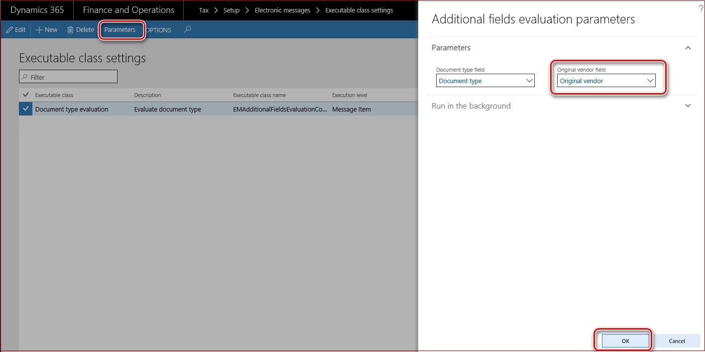 This images shows you how to update your system to support specific reporting way for customs declarations and domestic self-invoices.