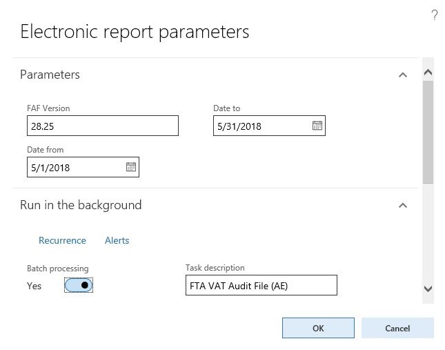 FTA VAT Audit File