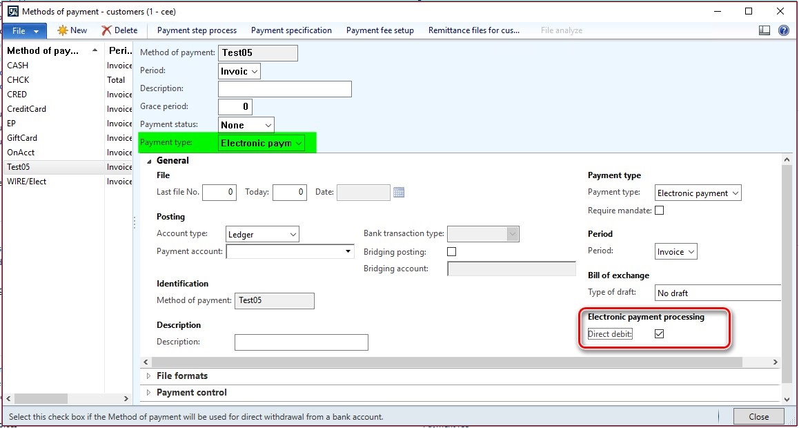 Method of payment for customers