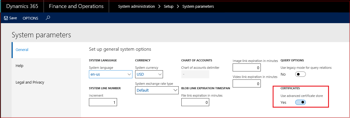 system parameters