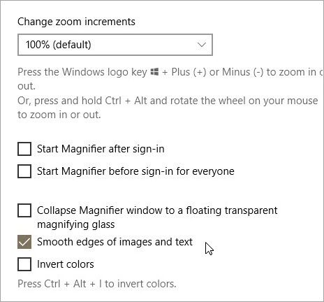 Setting for Magnifier