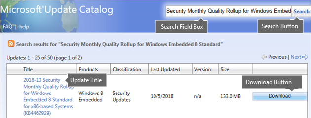 Microsoft Update Catalog WE8S