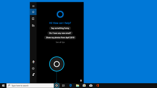 Cortana Icon Taskbar Callout