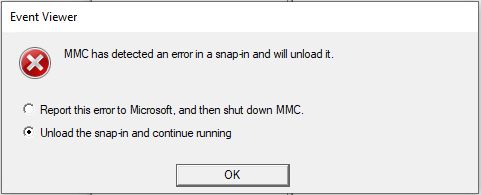 4508640 Event Viewer Error 1