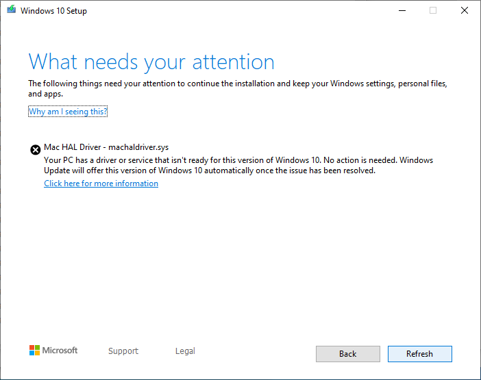 KB4510977 - screenshot for machaldriver.sys mac hal driver