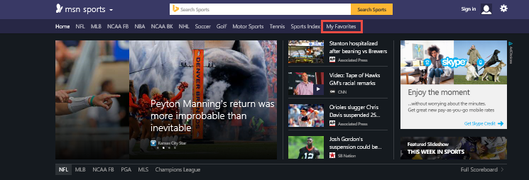3000396_02_Screenshot of MSN Sports favorites from Sports home page